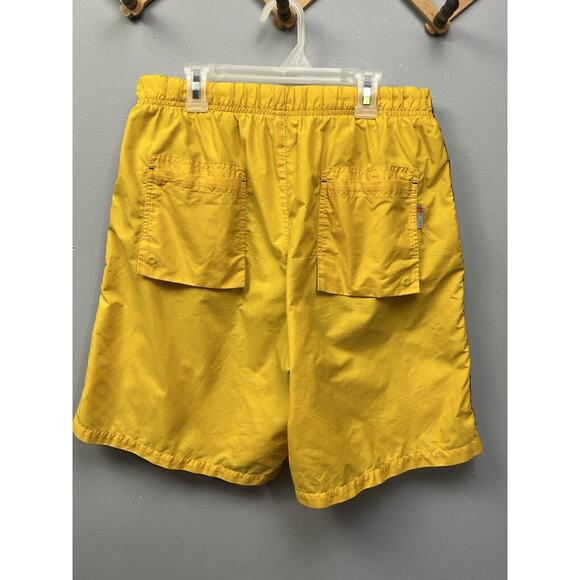 Nike Swim Trunks Board Shorts Mens Size Medium Bright Yellow Blue stripe‎ - Picture 4 of 7